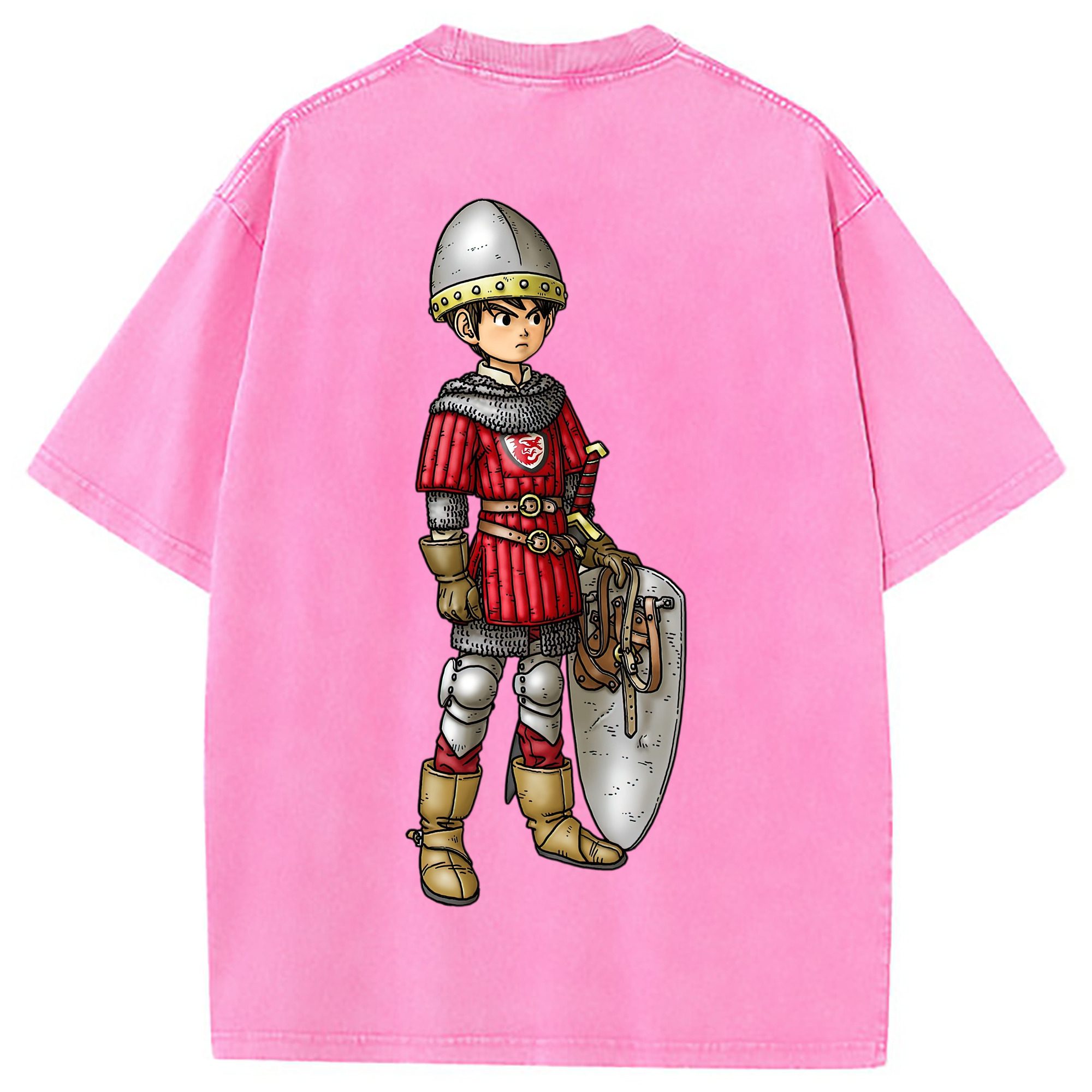 （画像用） ドラゴンクエスト Doragon Kuesuto Dragon Quest 綿100% ヴィンテージ風 半袖Tシャツ（背面プリント）